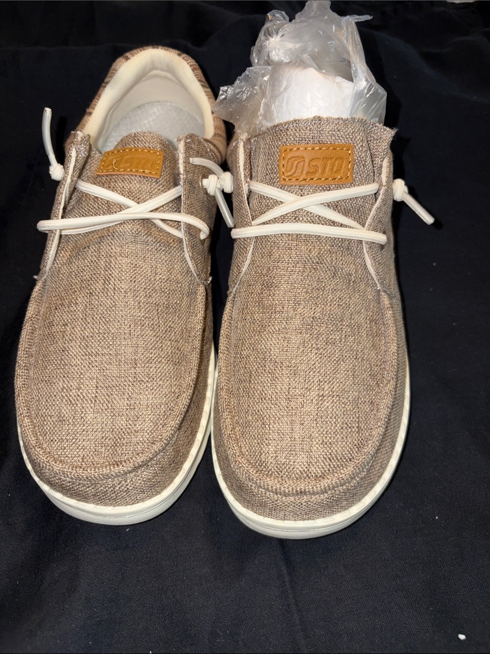 Women STQ Casual Canvas Slip-On Shoes - Brown